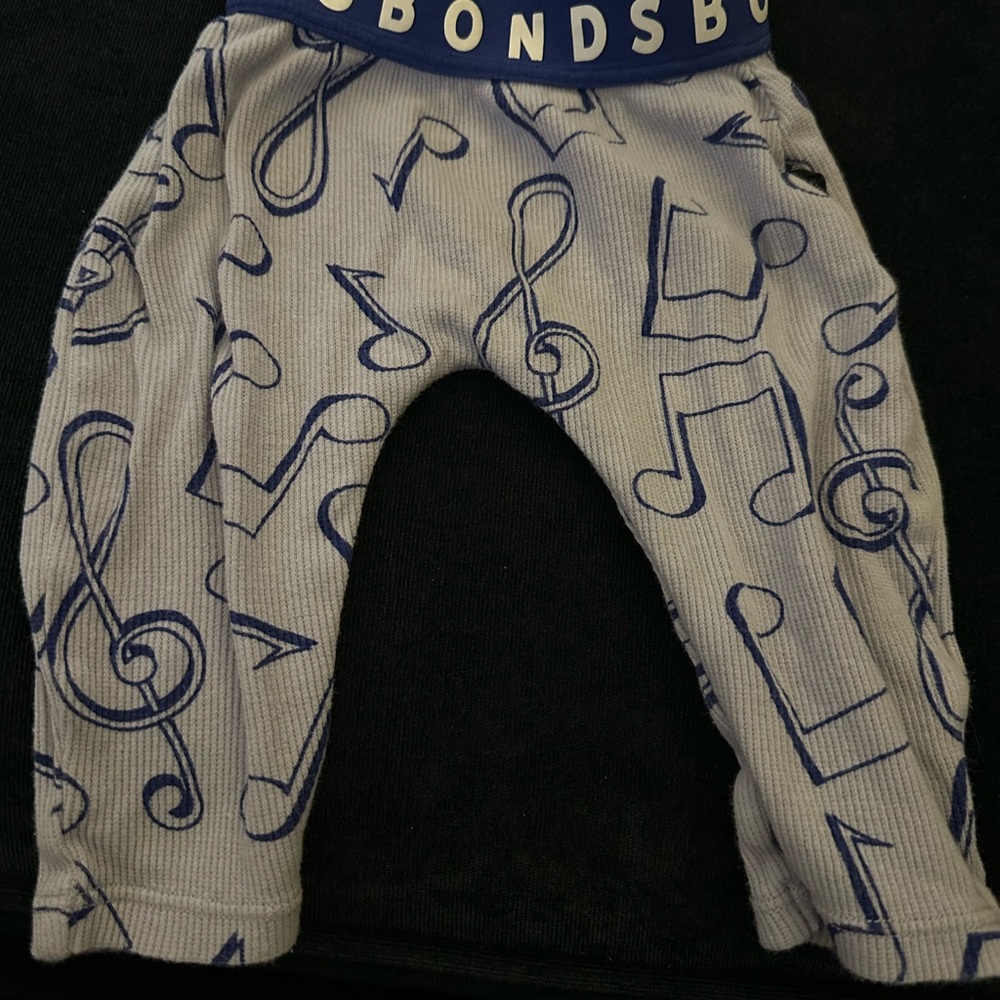 Bonds Blue Jogger Sweatpants with Musical Print